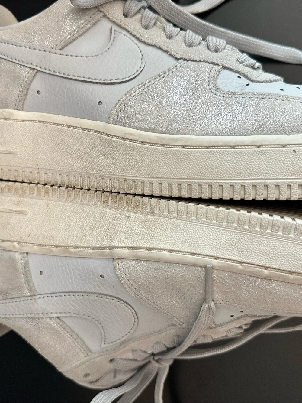 Nike Air Force One Women's Low-Top Sneakers in white and silver